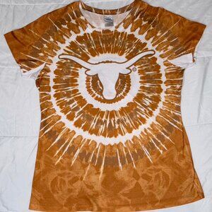Vintage Texas Longhorn Tye Dye/Tie Dye Tshirt Size XL Golden Orange Color